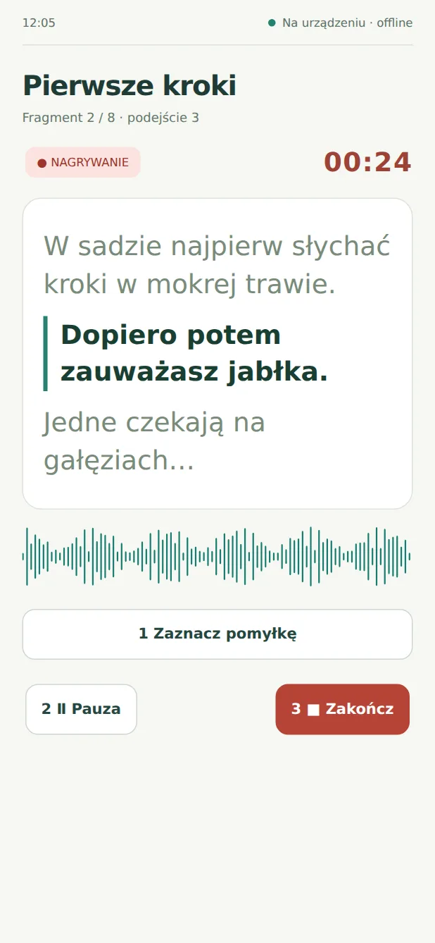 Makieta ekranu nagrywania na telefonie z tymi samymi przyciskami